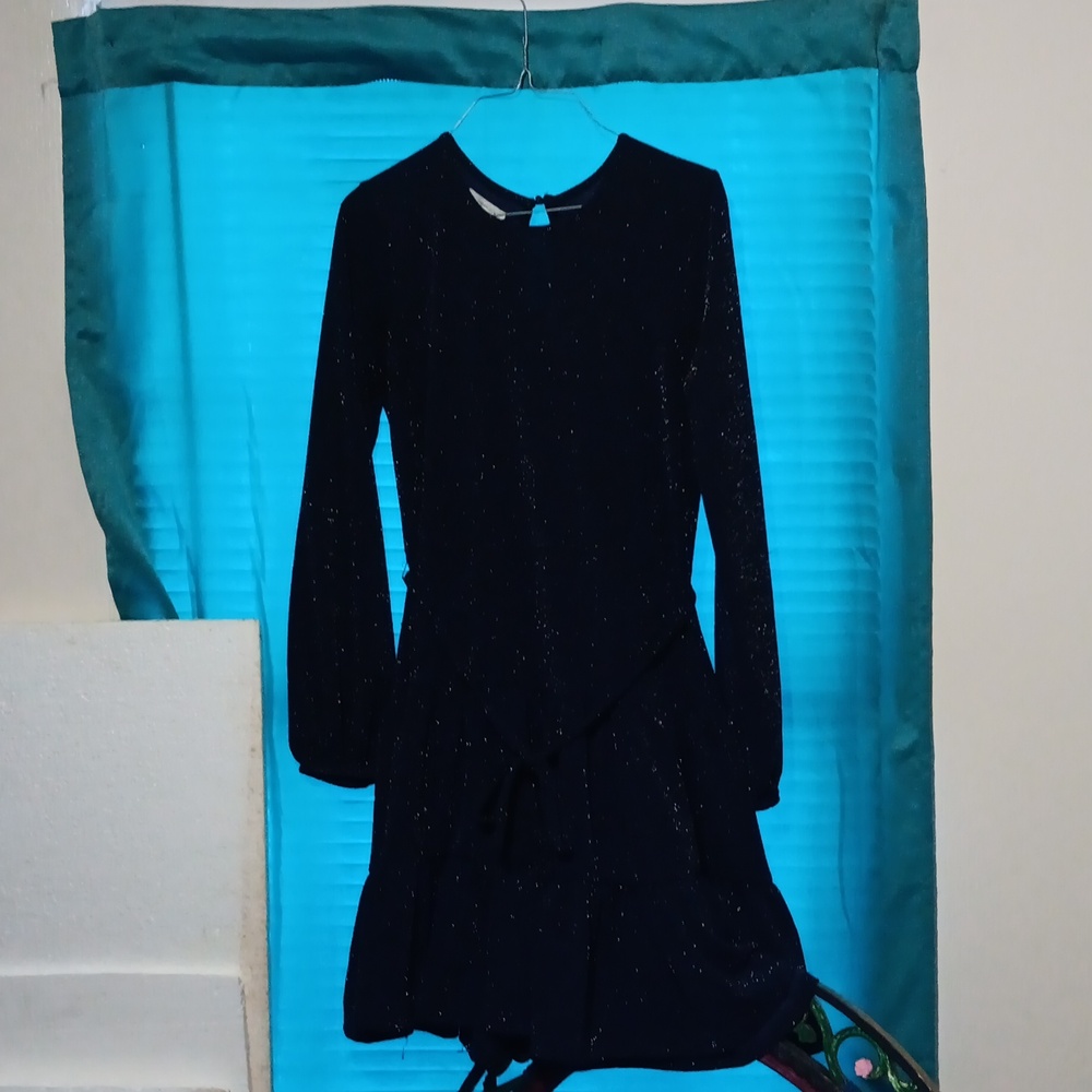 Blue semi formal dress, size XS dark blue with glittery detail